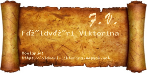 Földvári Viktorina névjegykártya